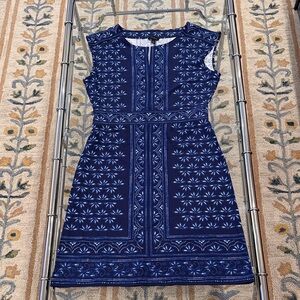 Talbots Navy and White print Dress, new without tags